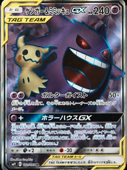 PSA 10 Gem Mint 2018 Pokemon Japanese Sun & Moon Tag Bolt #102 Gengar & Mimikyu Gx